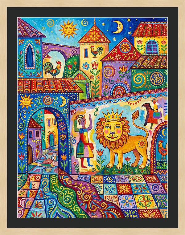 Folk Art Street Scene