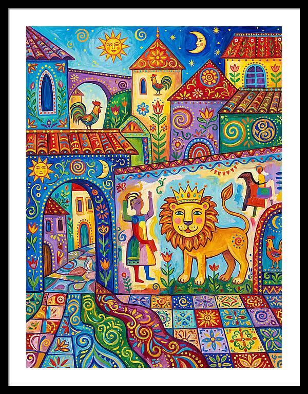 Folk Art Street Scene