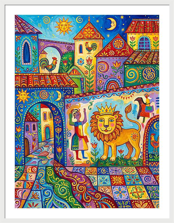 Folk Art Street Scene