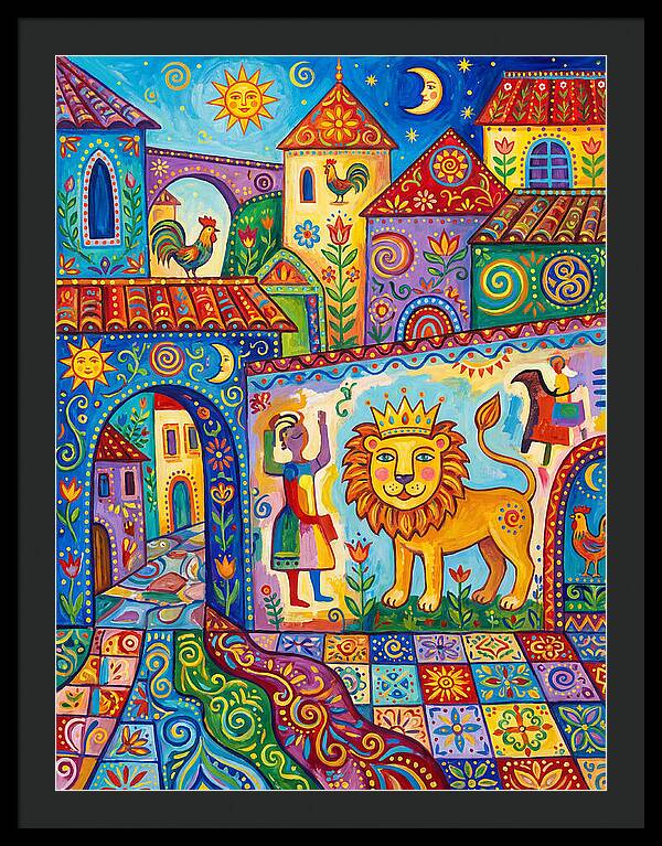 Folk Art Street Scene