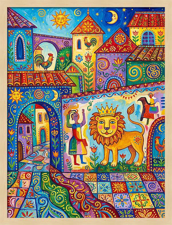 Folk Art Street Scene