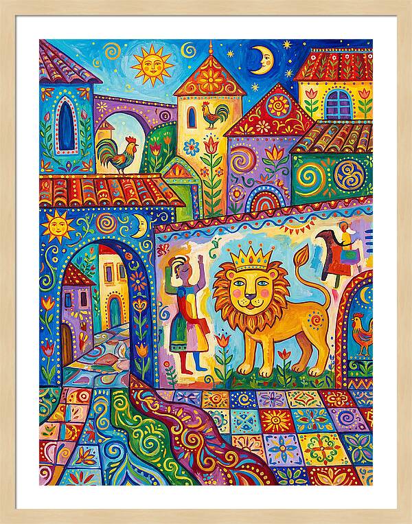 Folk Art Street Scene