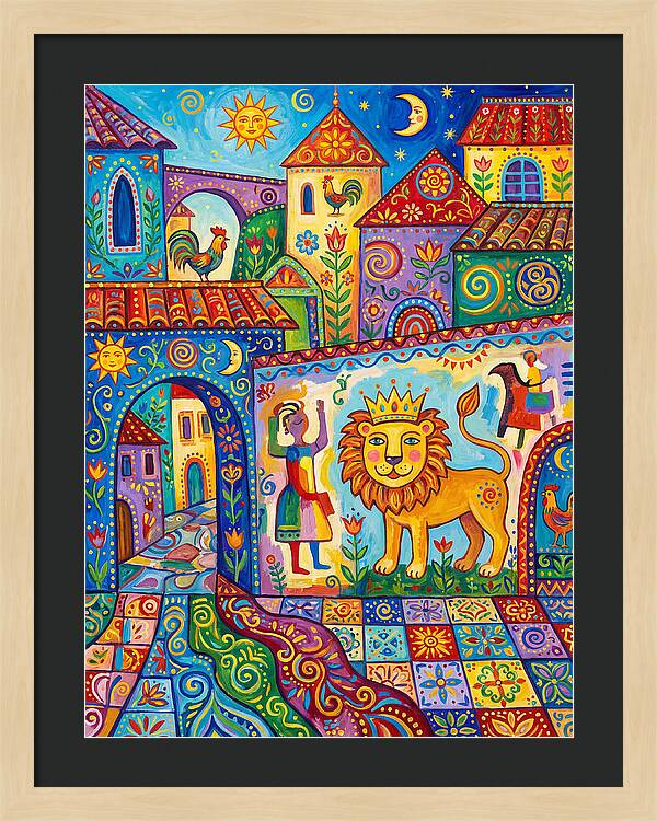 Folk Art Street Scene