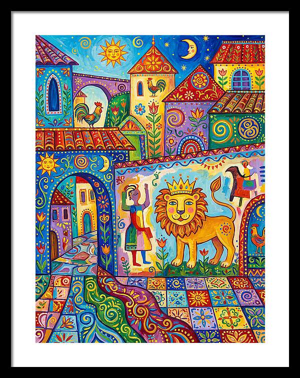 Folk Art Street Scene
