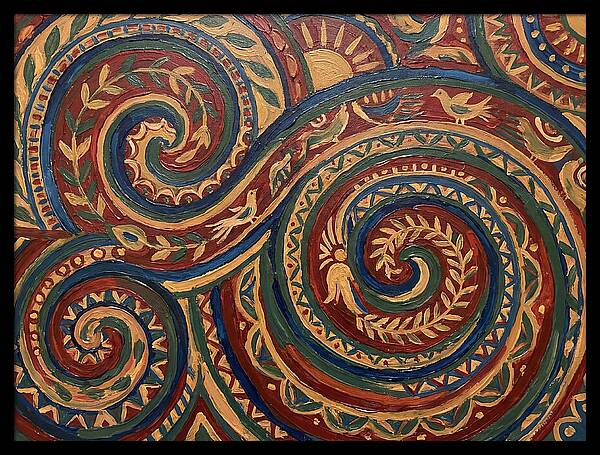 Folk Art Swirls In Color