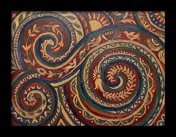Folk Art Swirls In Color