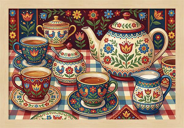 Folk Art Tea Service