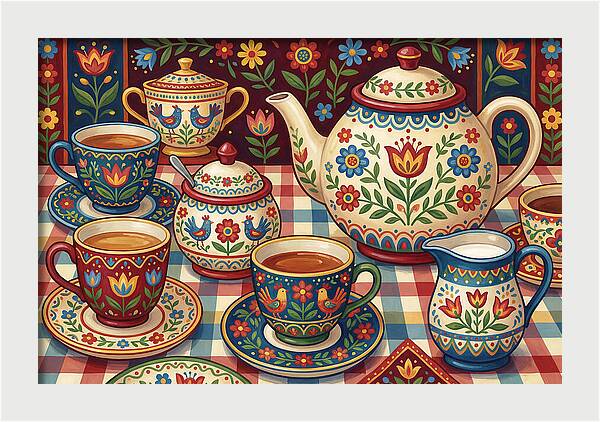 Folk Art Tea Service