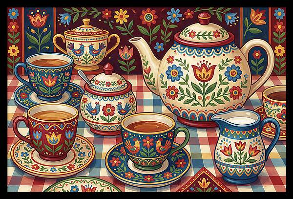 Folk Art Tea Service