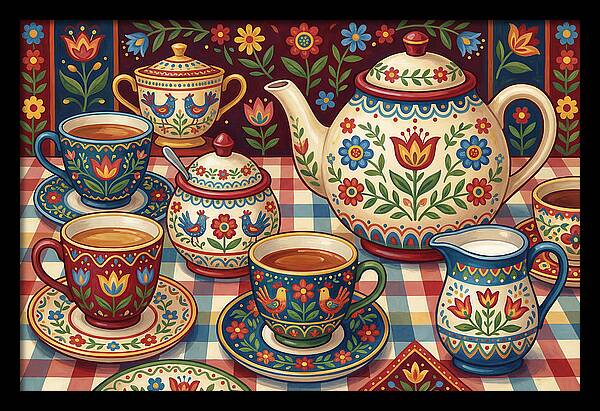 Folk Art Tea Service