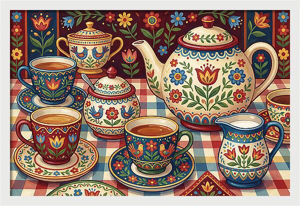 Folk Art Tea Service