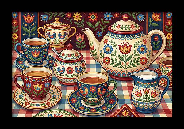 Folk Art Tea Service