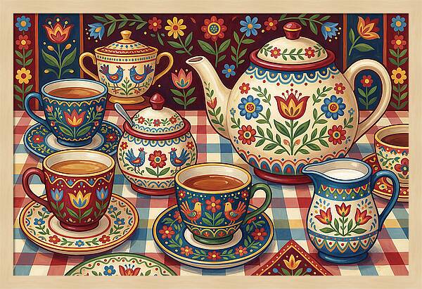 Folk Art Tea Service