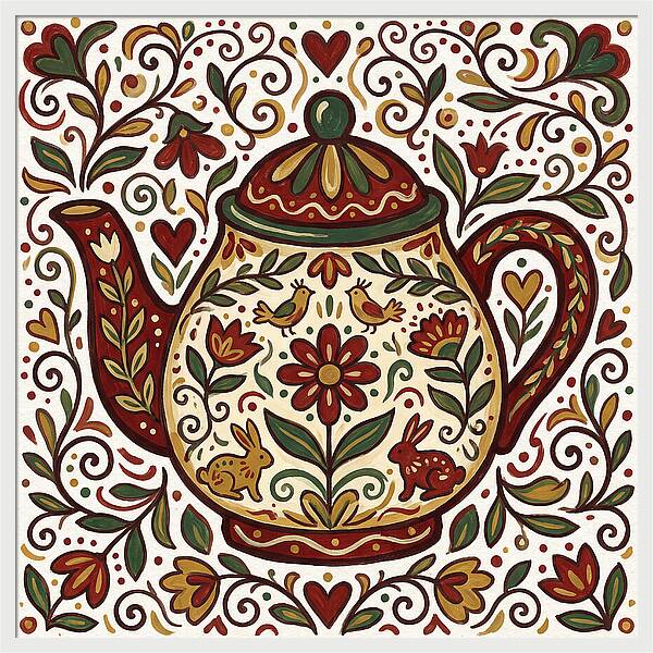 Folk Art Teapot