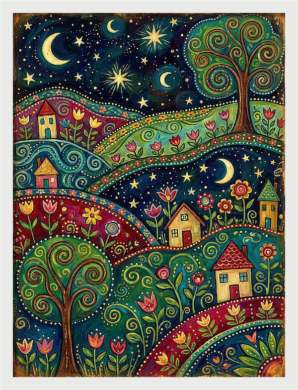 Folk Art Under A Dark Sky