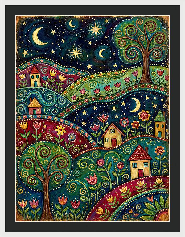 Folk Art Under A Dark Sky