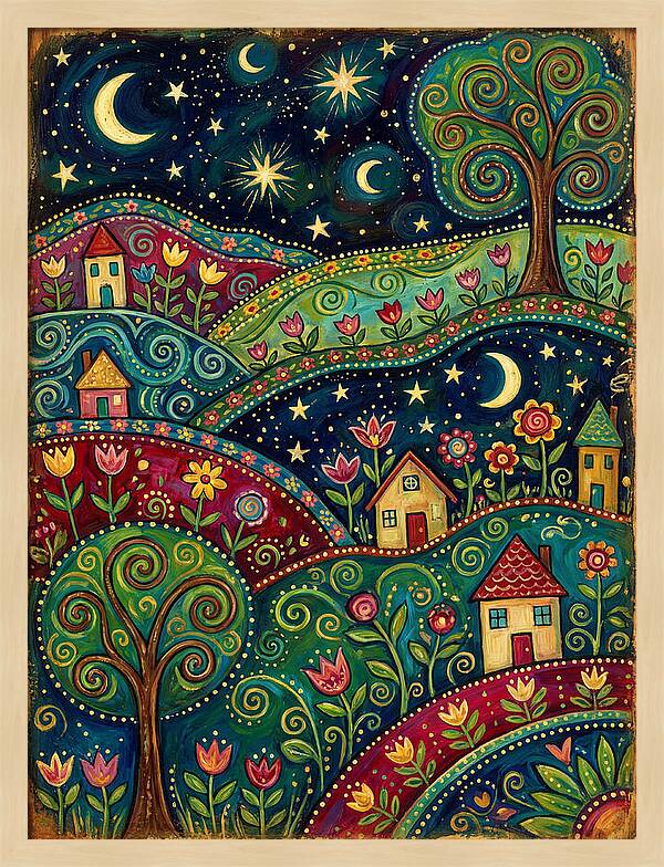 Folk Art Under A Dark Sky