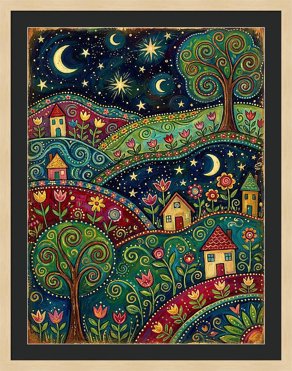 Folk Art Under A Dark Sky