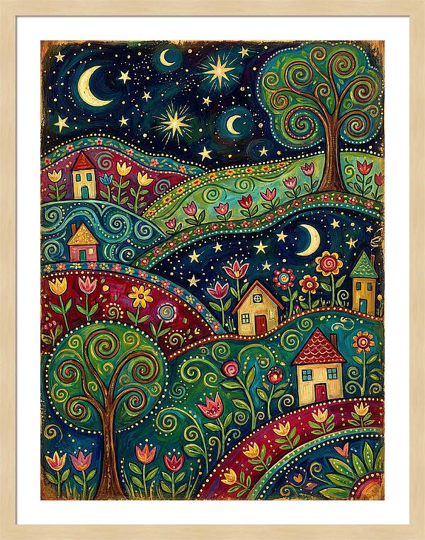 Folk Art Under A Dark Sky