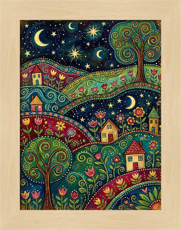 Folk Art Under A Dark Sky