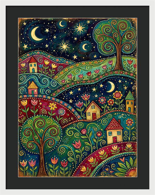 Folk Art Under A Dark Sky