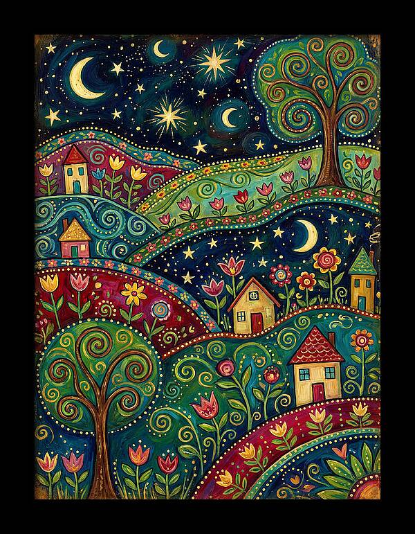 Folk Art Under A Dark Sky