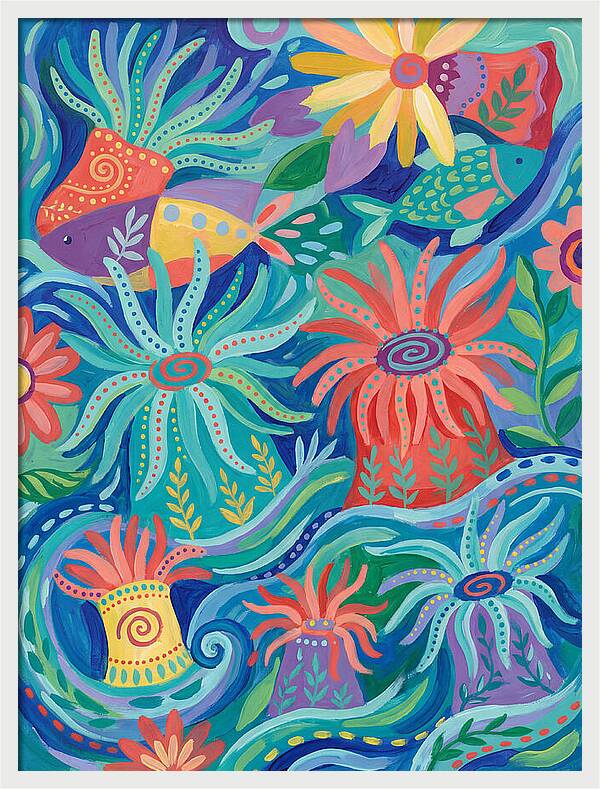 Folk Art Underwater Scene