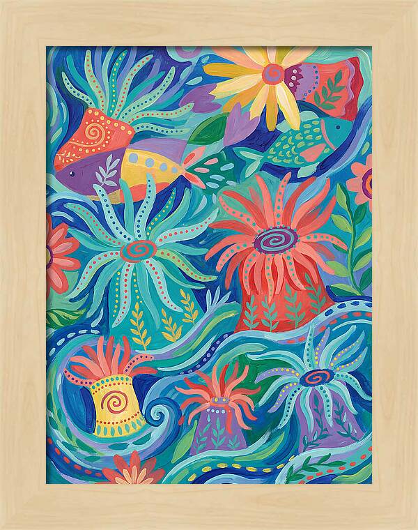 Folk Art Underwater Scene