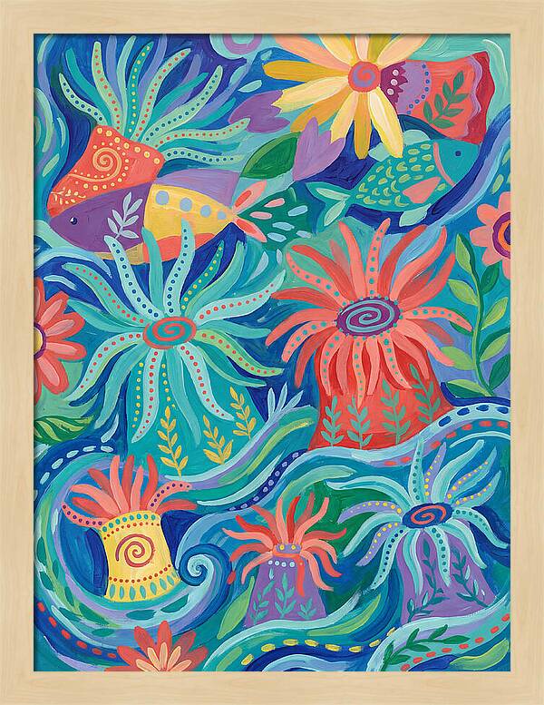 Folk Art Underwater Scene