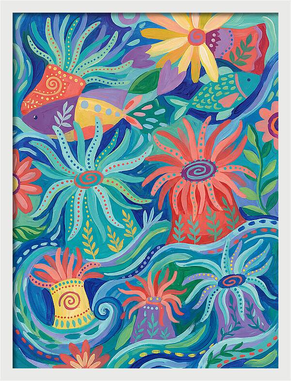 Folk Art Underwater Scene