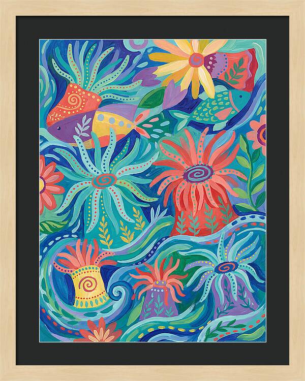 Folk Art Underwater Scene