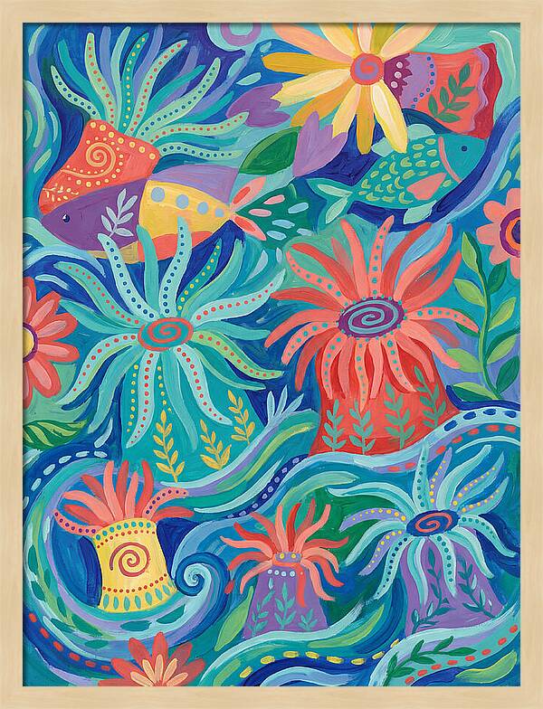Folk Art Underwater Scene