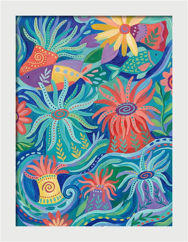 Folk Art Underwater Scene