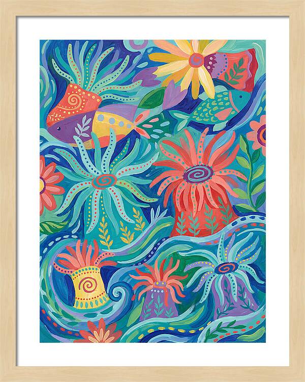 Folk Art Underwater Scene