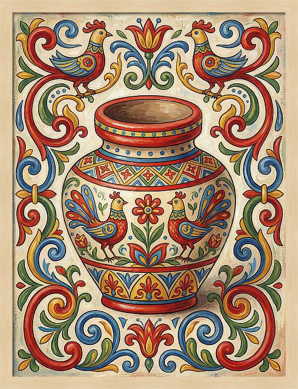 Folk Art Vase