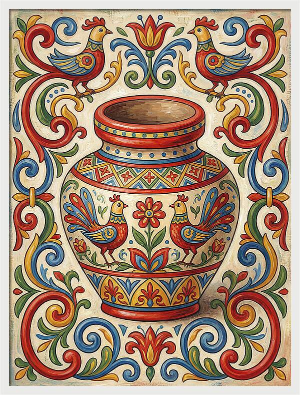 Folk Art Vase