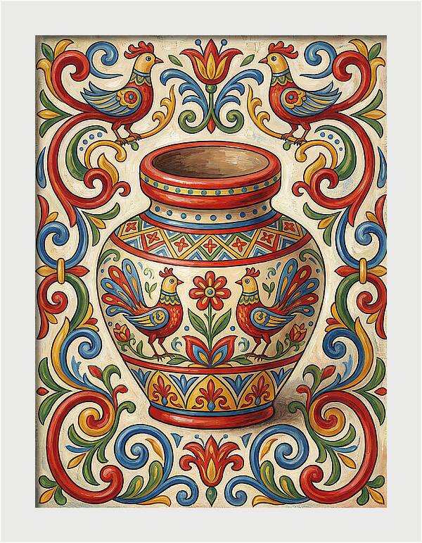 Folk Art Vase