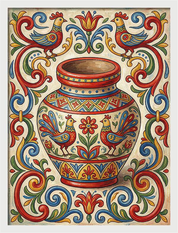 Folk Art Vase