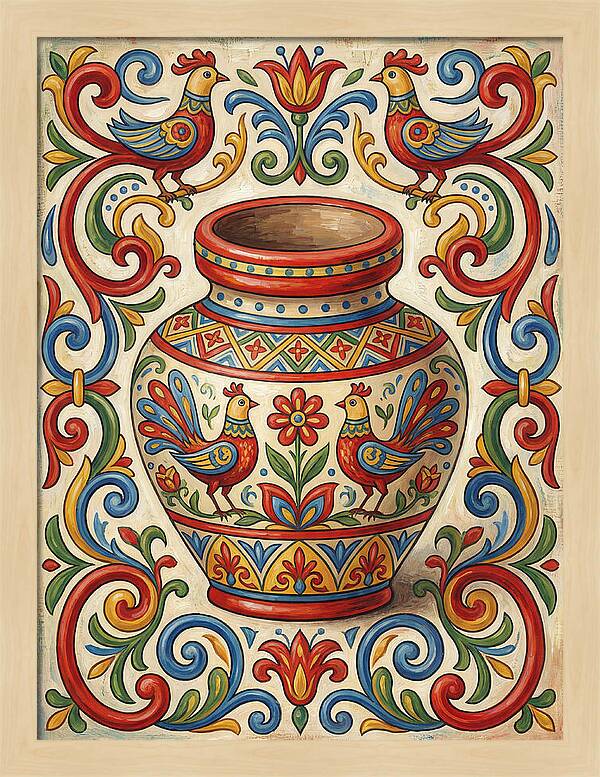 Folk Art Vase