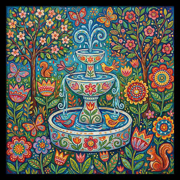 Folk Art Water Fountain