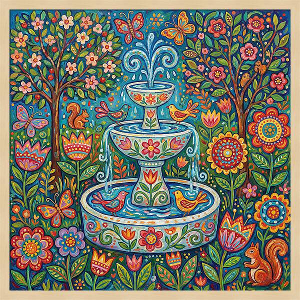 Folk Art Water Fountain