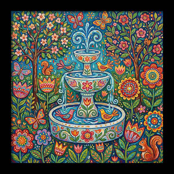 Folk Art Water Fountain