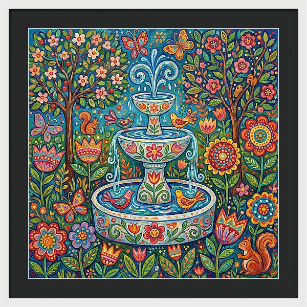 Folk Art Water Fountain