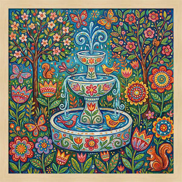 Folk Art Water Fountain