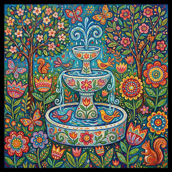 Folk Art Water Fountain