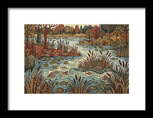 Folk Art Wetland Landscape