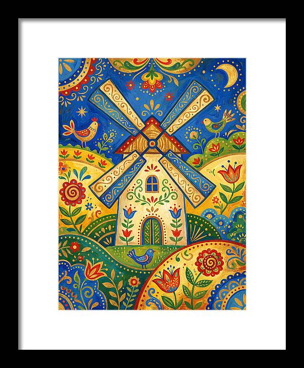 Folk Art Windmill Scene