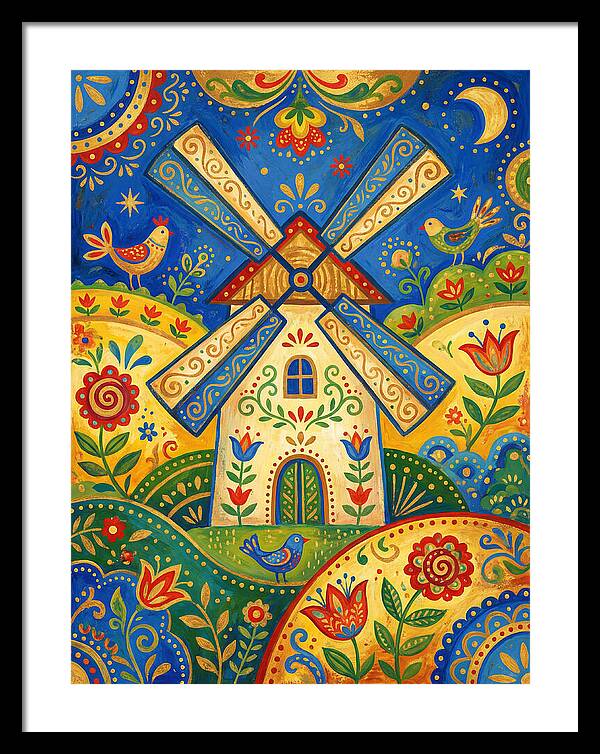 Folk Art Windmill Scene