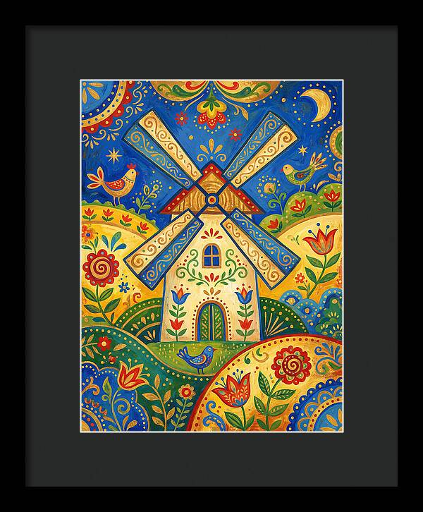 Folk Art Windmill Scene