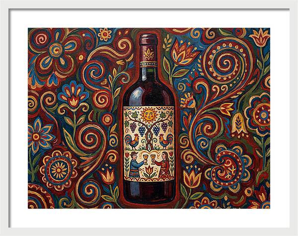 Folk Art Wine Bottle